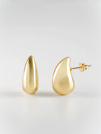 side view teardrop sculpt earrings titanium