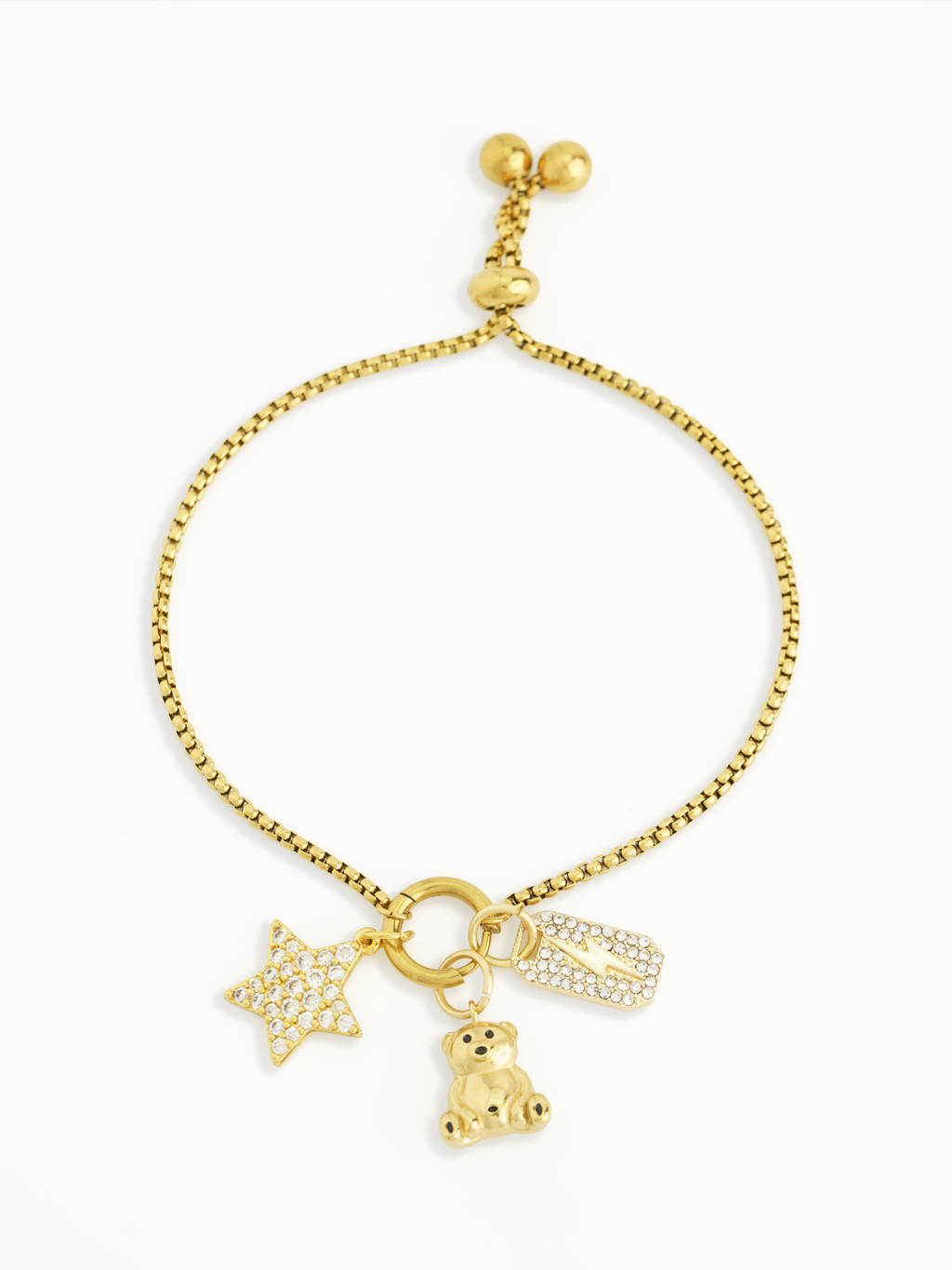 teddy bear charm gold plated jewellery