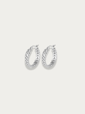 textured wheat chain hoop earrings