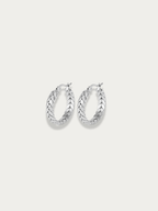 textured wheat chain hoop earrings