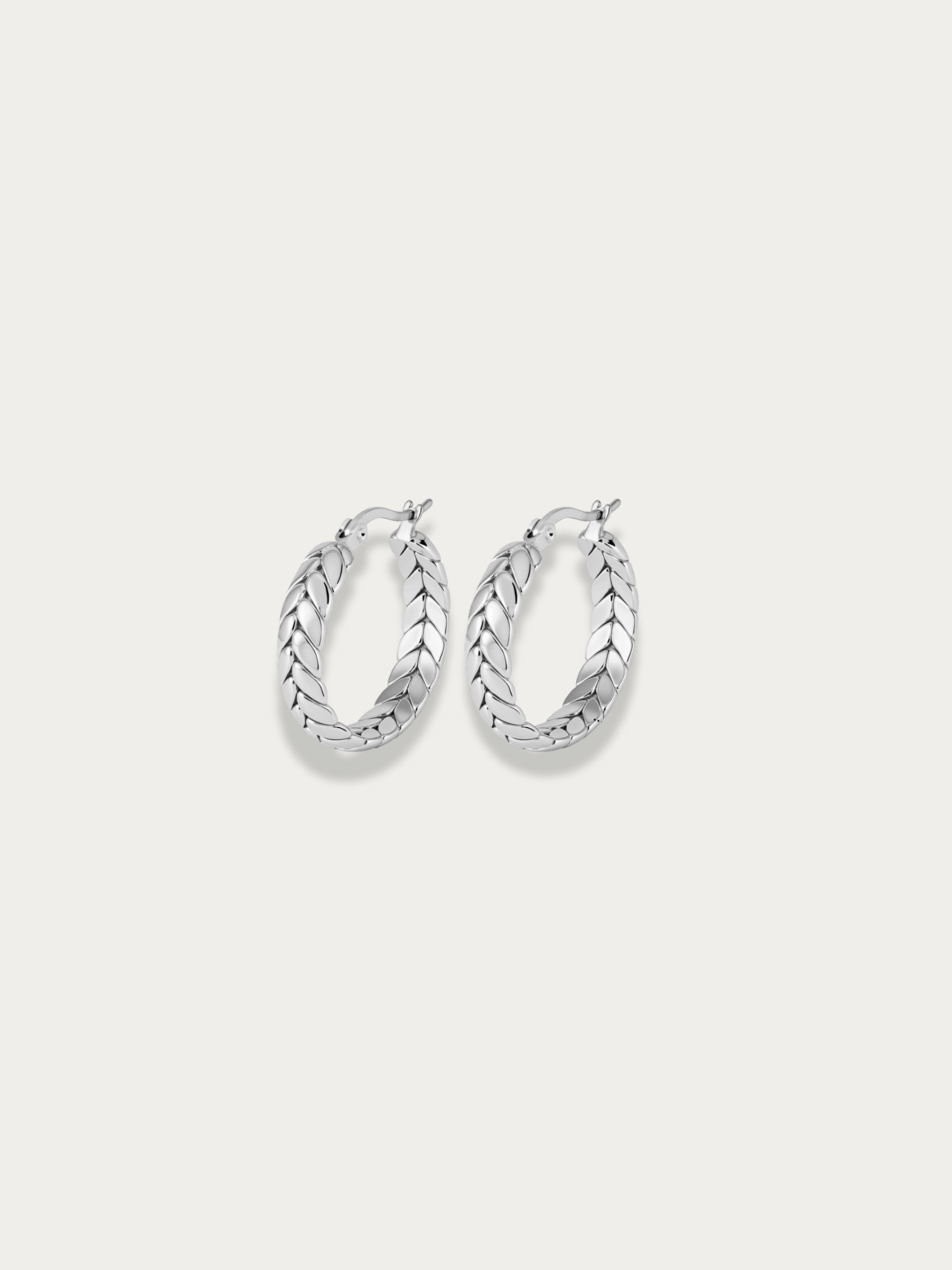 textured wheat chain hoop earrings