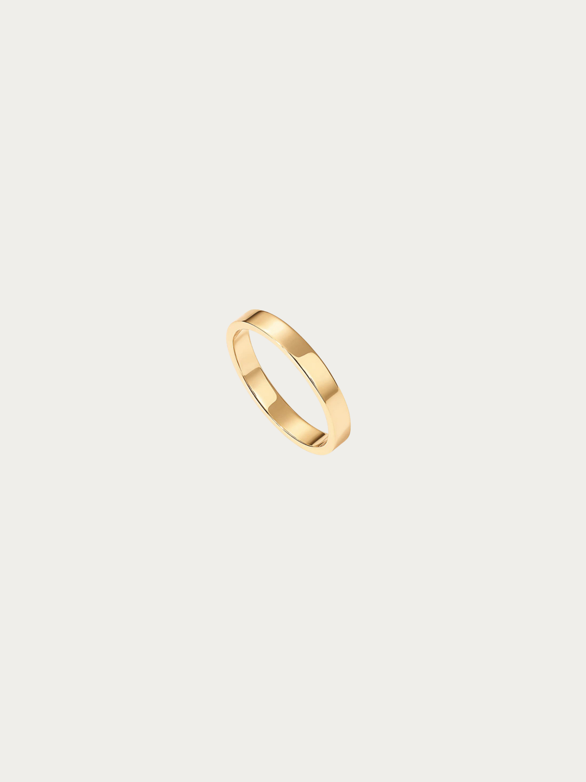 Theo 3mm Classic Band Ring in polished gold titanium