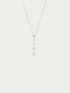 Tinker Dewdrop Necklace in silver titanium with pear-cut stones