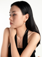 Tinker Dewdrop Necklace worn on neckline