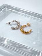graduated bead hoop earrings