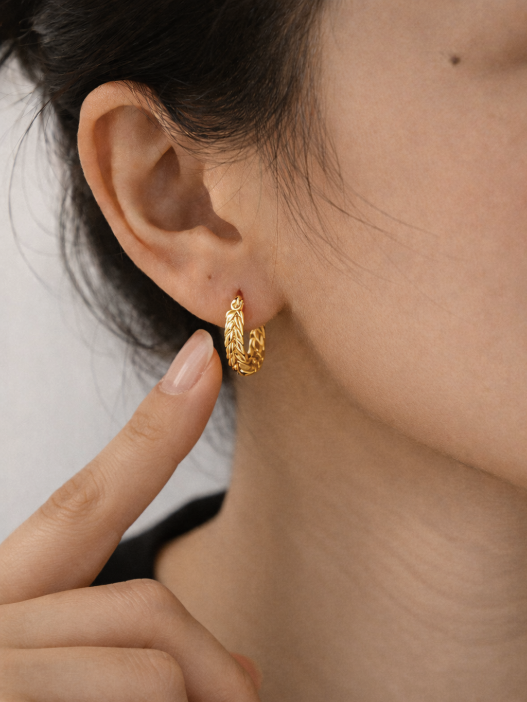 everyday wheat hoop earrings