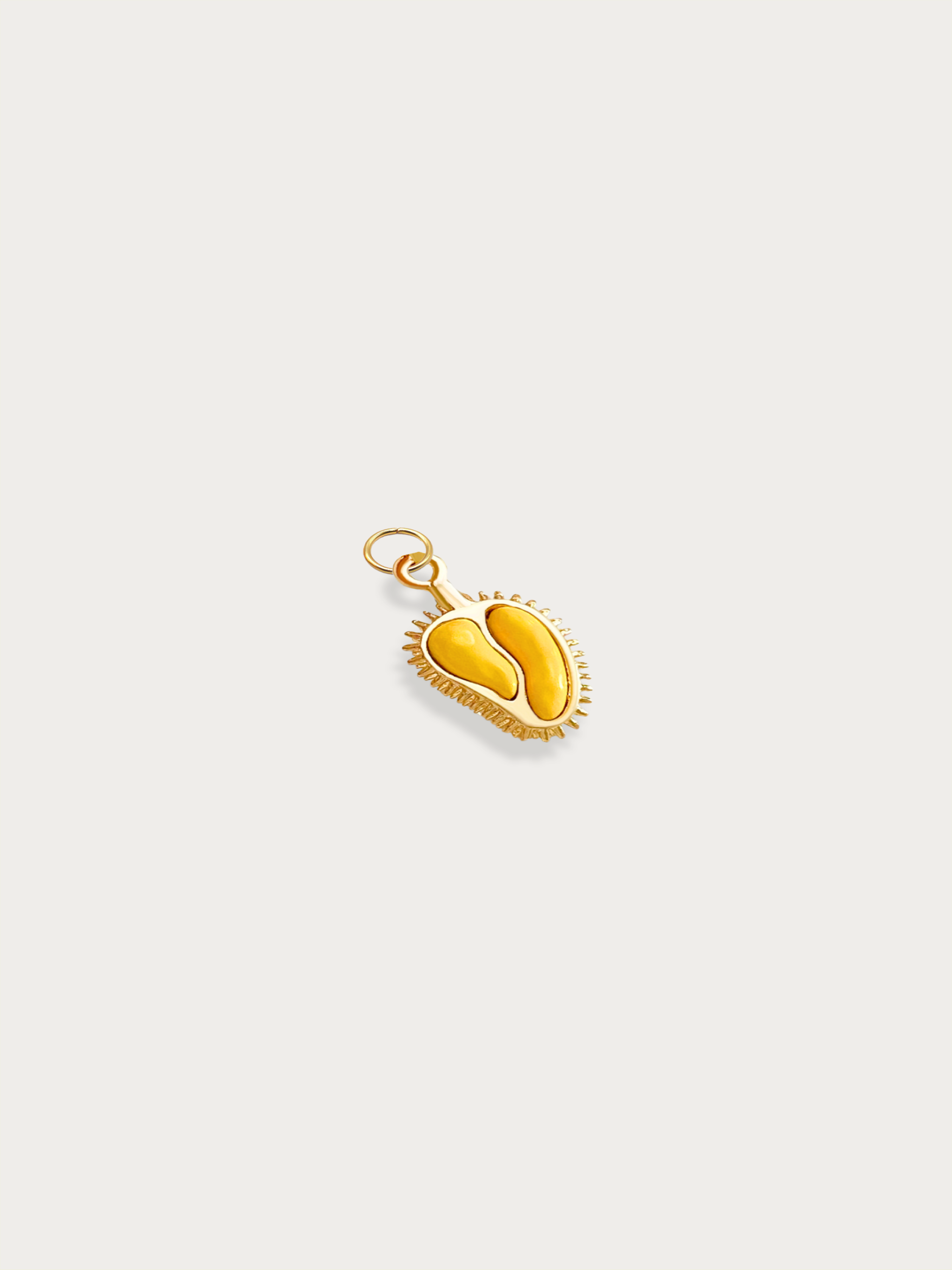 tropical enamel durian necklace charm 18k gold plated