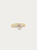 Twist Oval Solitaire Ring gold tone titanium, large oval CZ on twisted rope band, product flatlay
