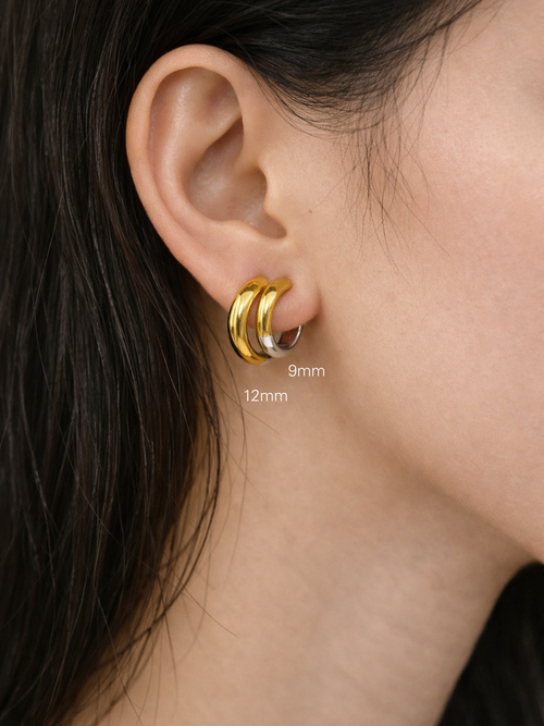 titanium huggie hoop earrings minimalist