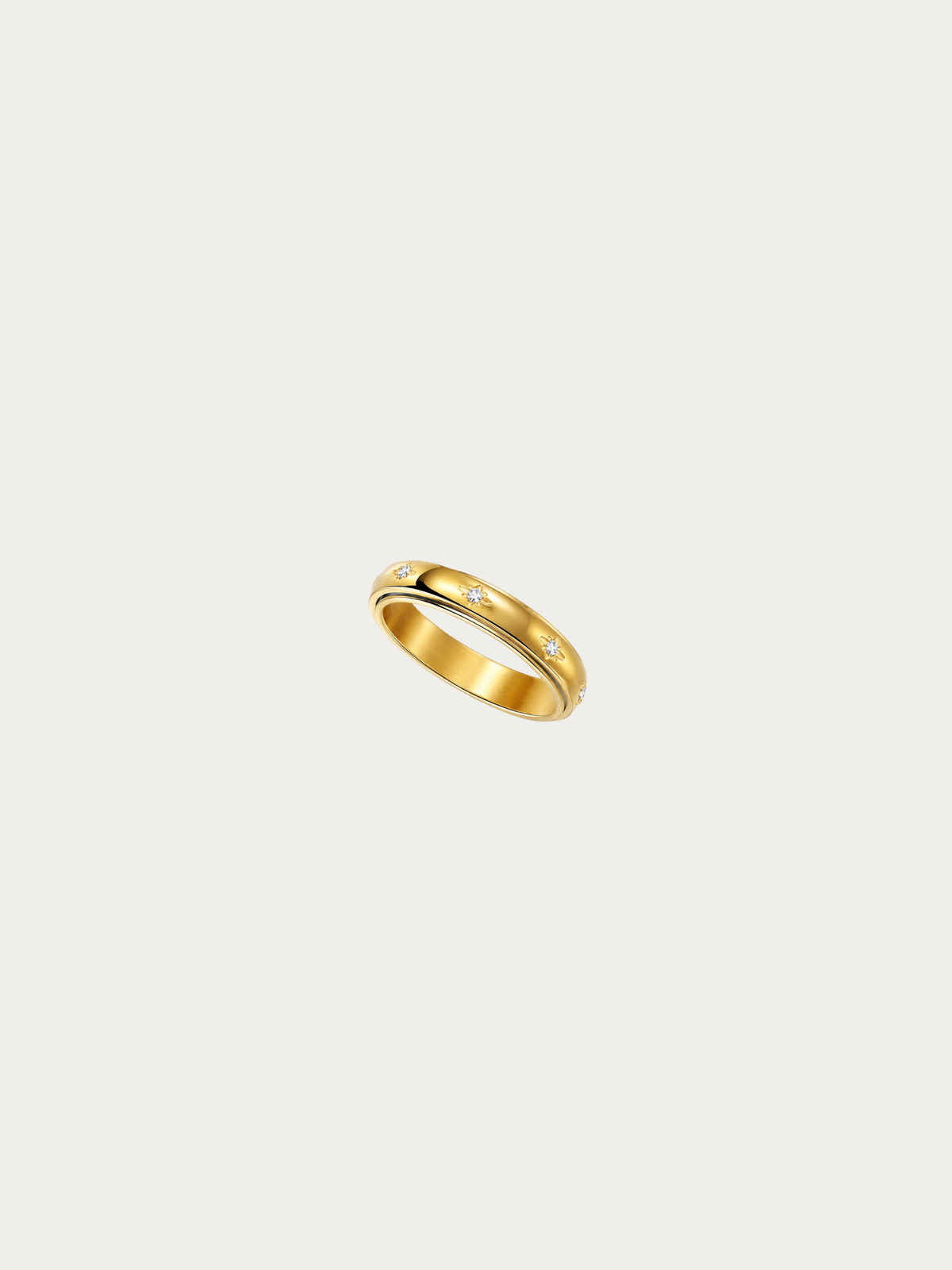 Universe Spin Ring in polished gold titanium