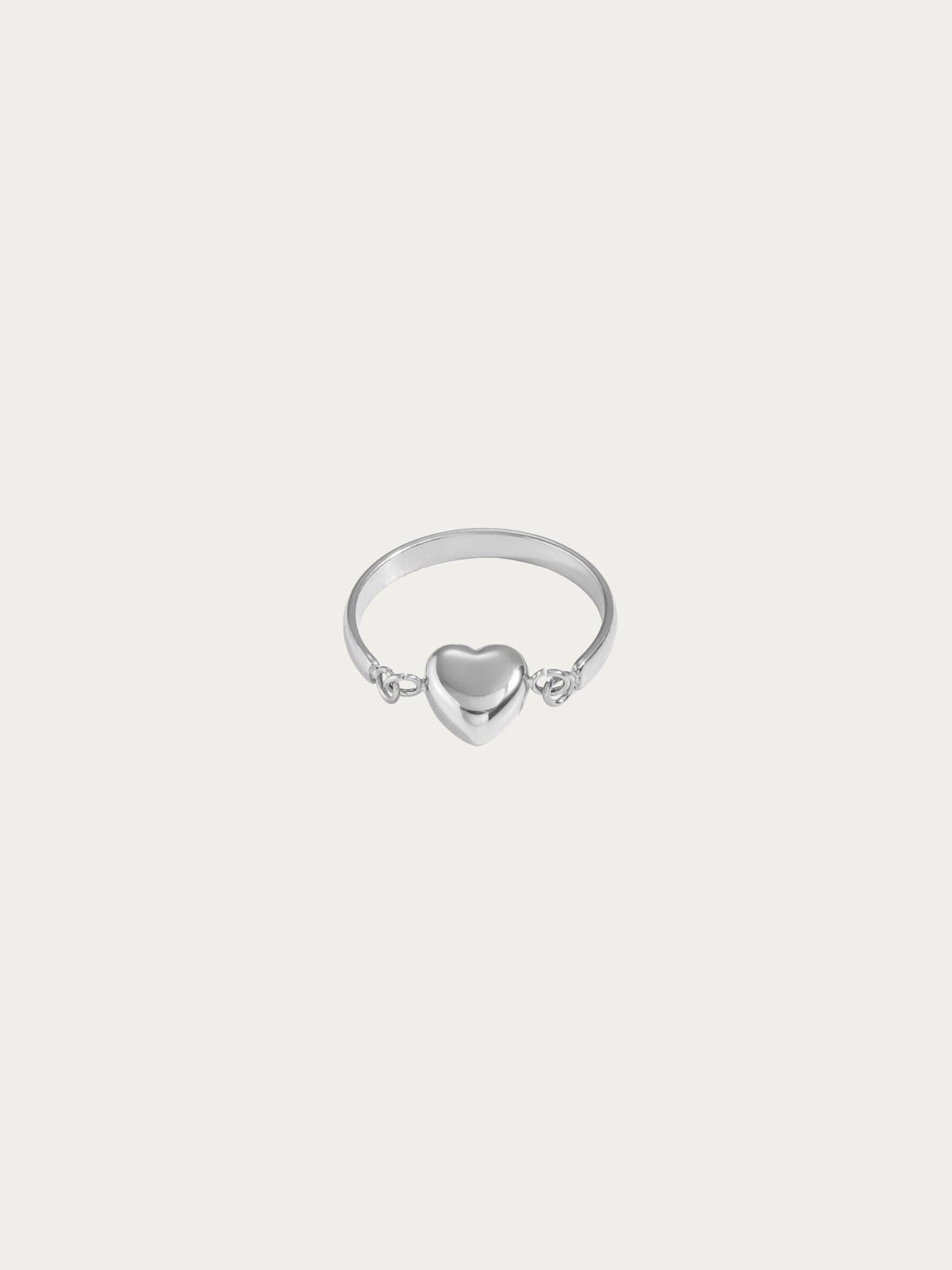 Valen Engravable Floating Heart Ring in polished silver titanium