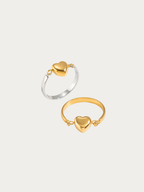 Valen Engravable Floating Heart Ring in bicolor gold and silver