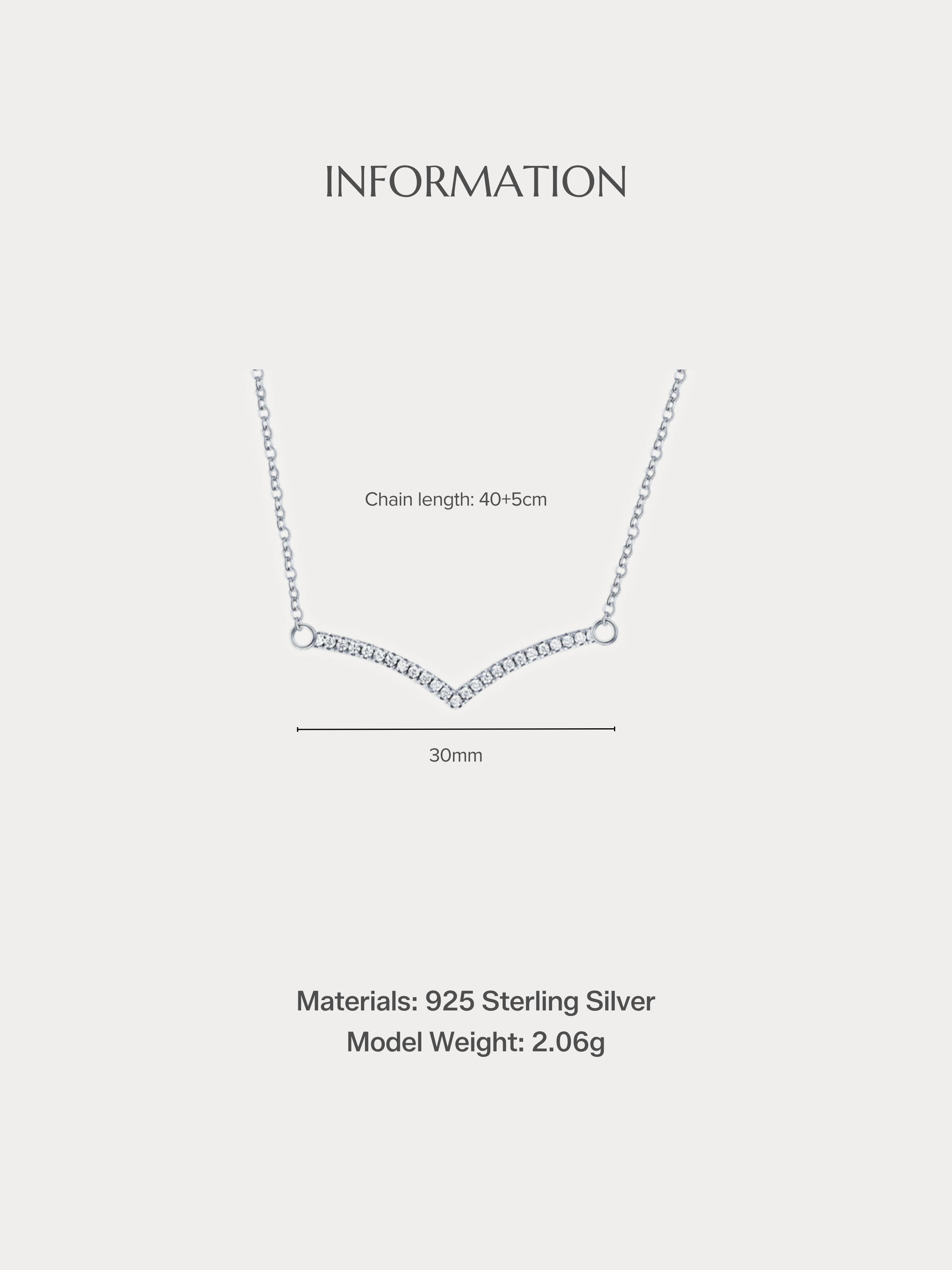 VALENCIA Diamond Bar Necklace size and material specifications