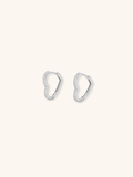 Venus Heart Hoop Earrings 925 sterling silver full pavé CZ heart-shaped huggie, product flatlay