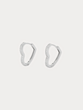 VENUS Diamond Heart Ear Hoops pair, 925 sterling silver