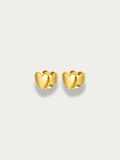 Venus classic heart huggie earrings in gold color
