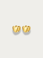 Venus classic heart huggie earrings in gold color