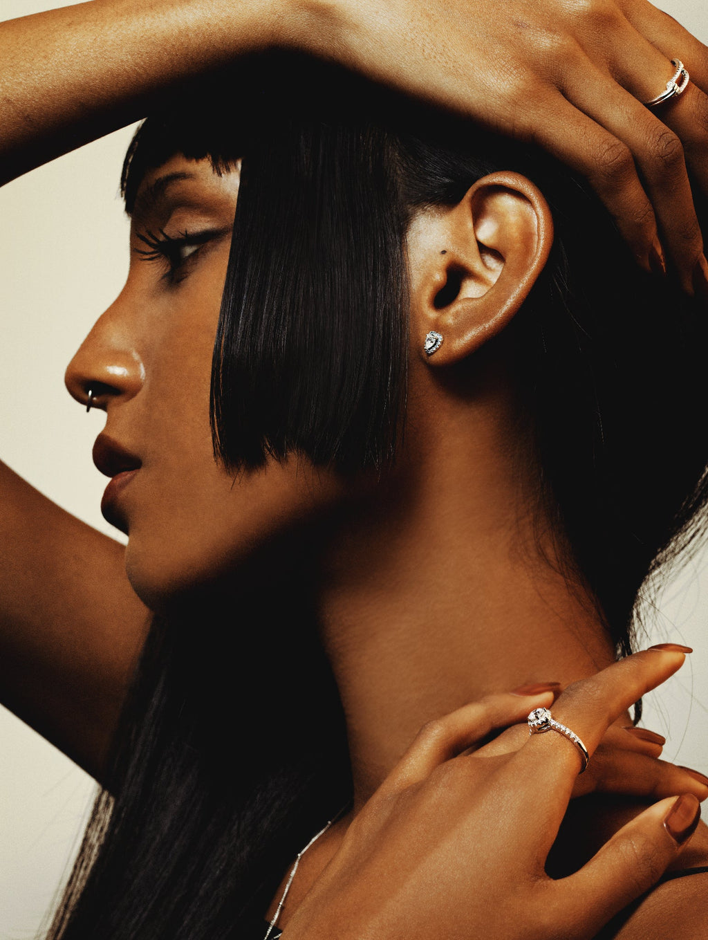 NOELLE Solitaire Diamond Sterling Silver Ring - Minimalist Lab