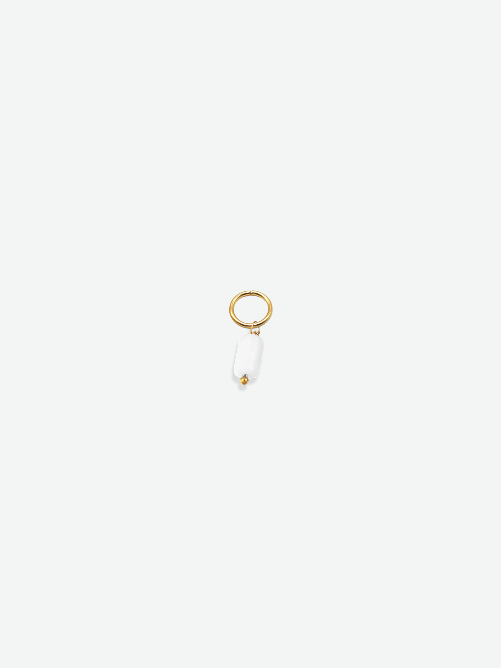 White natural stone charm 18K gold plated accessory