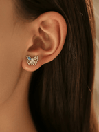 EMERSON Butterfly Diamond Sterling Silver Ear Studs - Minimalist Lab
