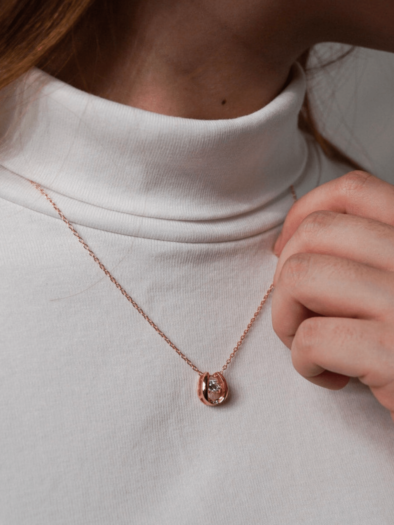 LARA Dancing Diamond Horseshoe Sterling Silver Necklace - Minimalist Lab