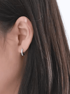 BIANCA Diamond Sterling Silver Ear Hoops - Minimalist Lab