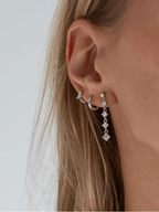 COREY Cascade Diamond Sterling Silver Ear Studs - Minimalist Lab