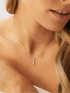 CAMILLE Diamond Drop Sterling Silver Necklace - Minimalist Lab