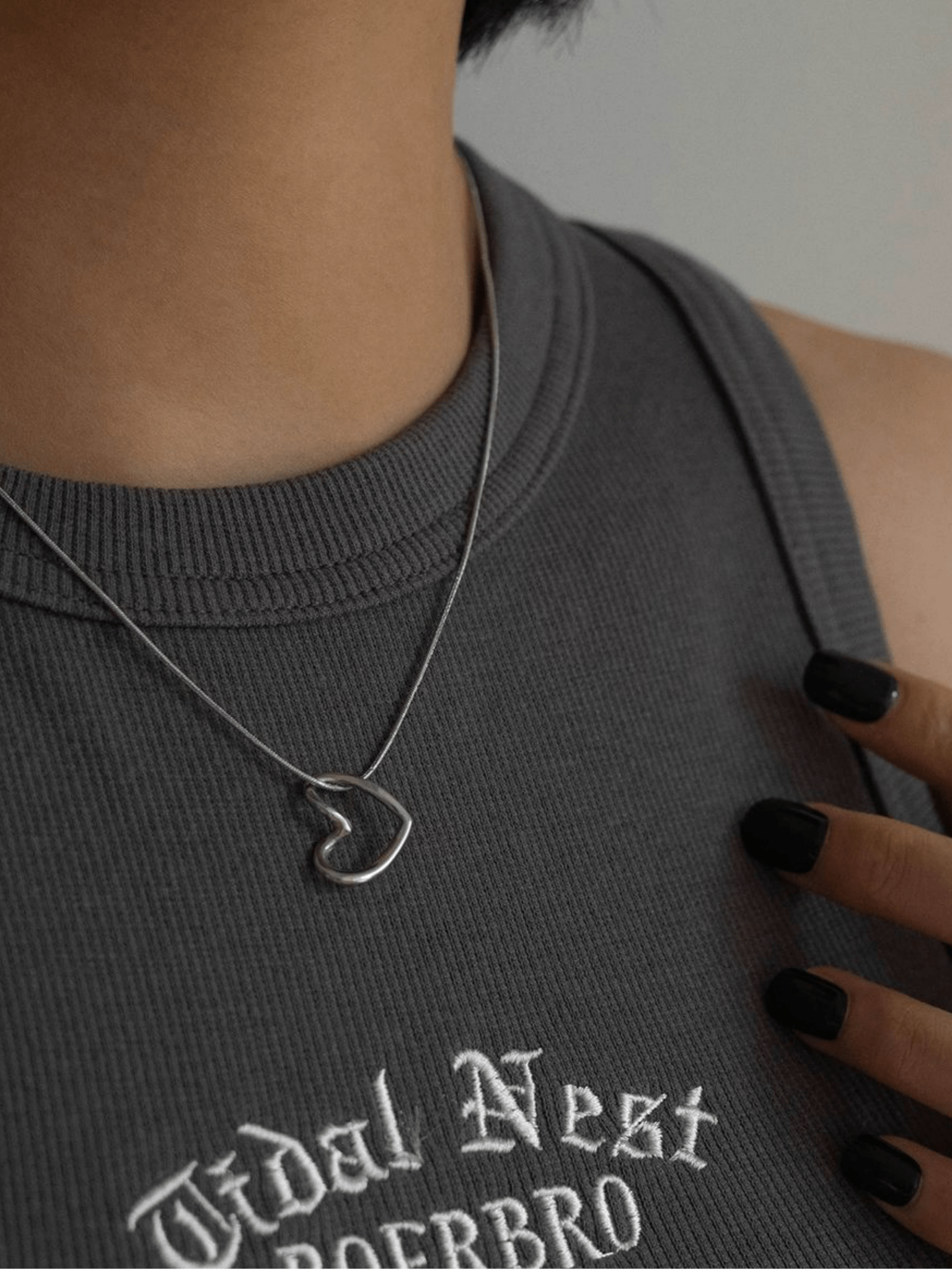 Hollow Heart Snake Chain Necklace - Minimalist Lab
