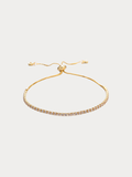 ZENITH Tennis Chain Adjustable Bracelet in gold-plated 925 silver with cubic zirconia, showing slider clasp and box chain detail