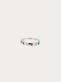 Zora Stardust Gems Ring in polished silver titanium