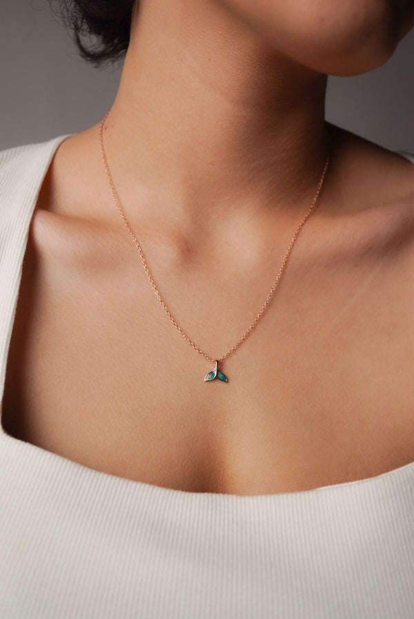 CORA Blue Whale Tail Necklace