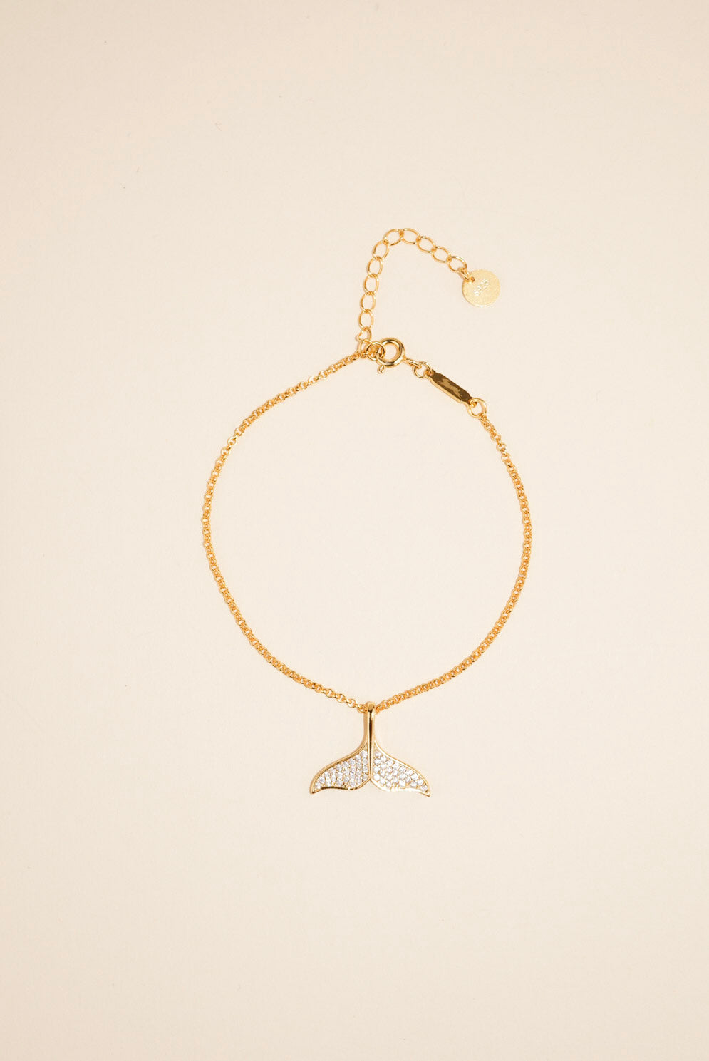 Gold whale tail bracelet
