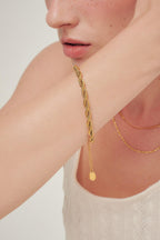 18k gold plated twist chain bracelet stainless steel