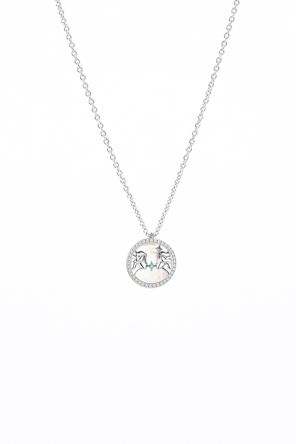 GEMINI Mother of Pearl Sterling Silver Necklace