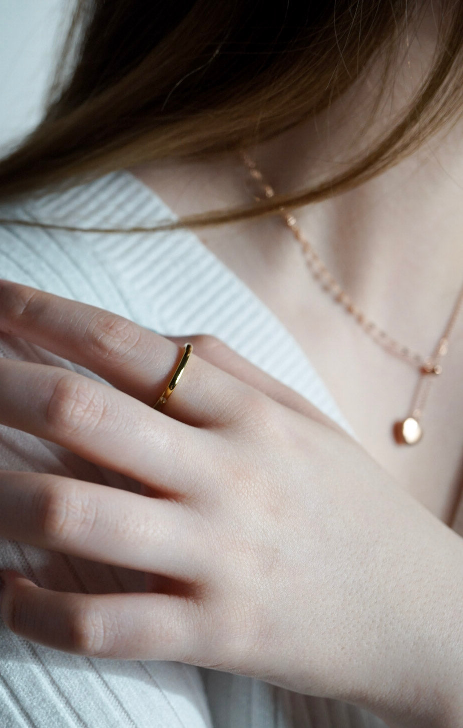 Gold Square Geometry Ring