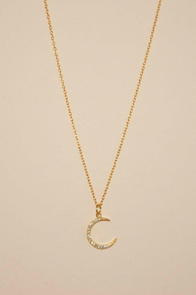 TANYA Night Moon Sterling Silver Necklace - Minimalist Lab