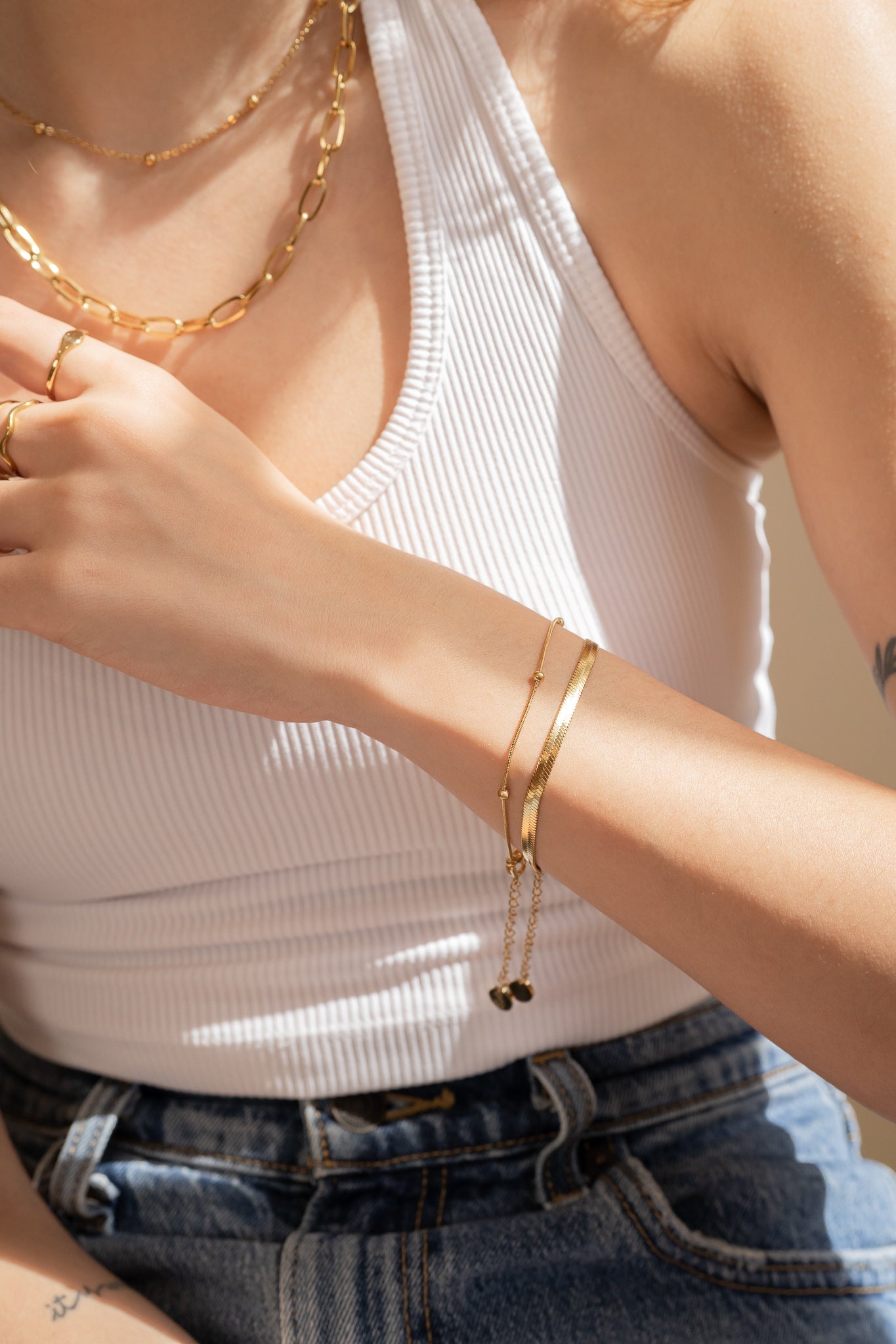 Rhea Satellite Snake Chain Essential Bracelet - Minimalist Lab