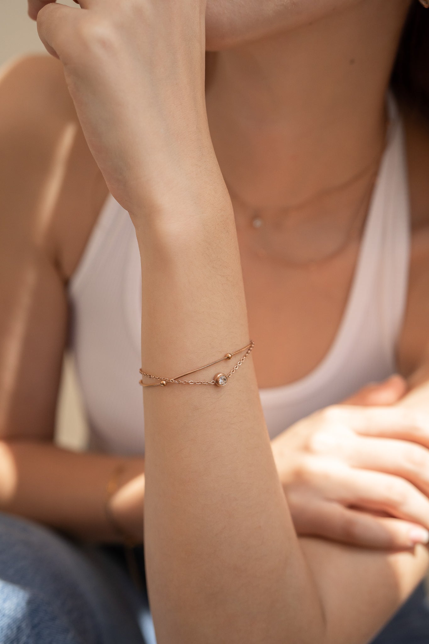 Rhea Satellite Snake Chain Essential Bracelet - Minimalist Lab