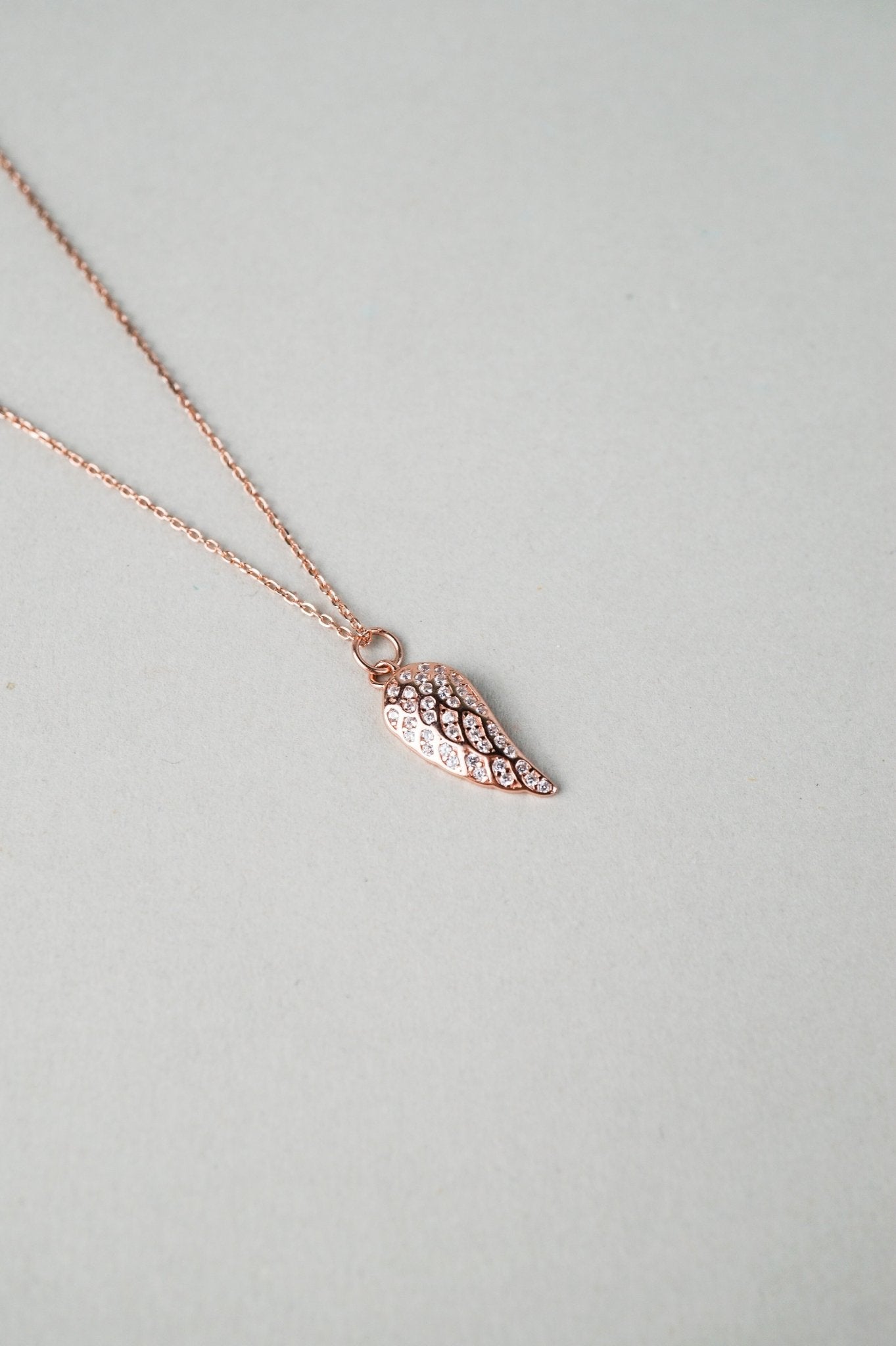 ANGELA Sparkly Wing Sterling Silver Necklace - Minimalist Lab