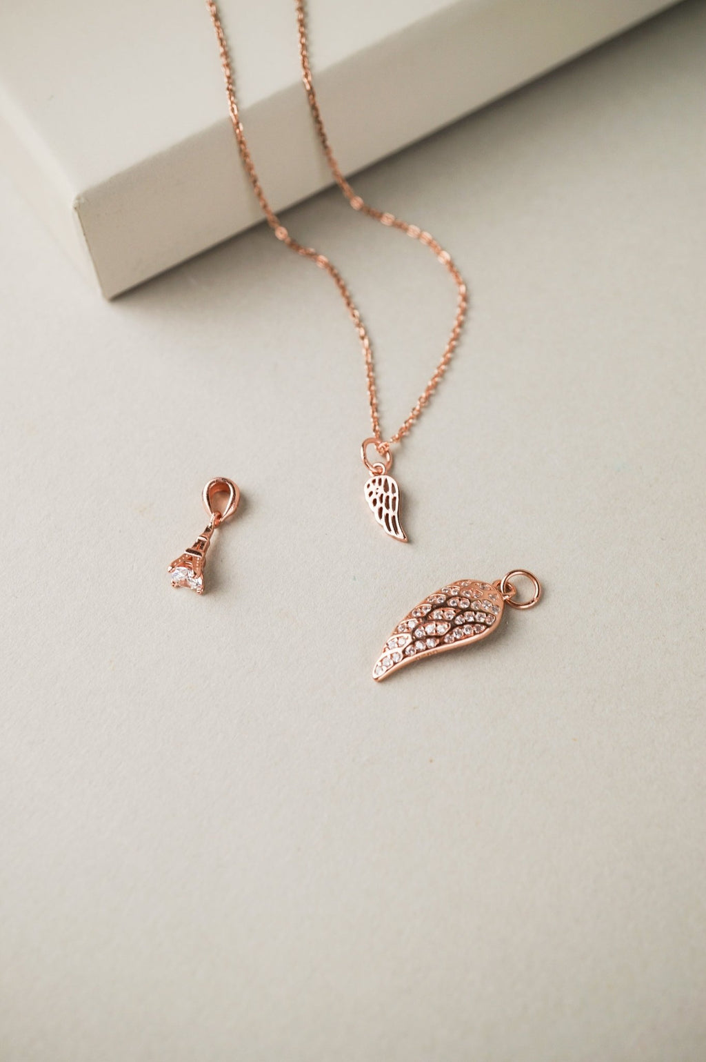 ANGELA Sparkly Wing Sterling Silver Necklace - Minimalist Lab