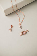 ANGELA Sparkly Wing Sterling Silver Necklace - Minimalist Lab