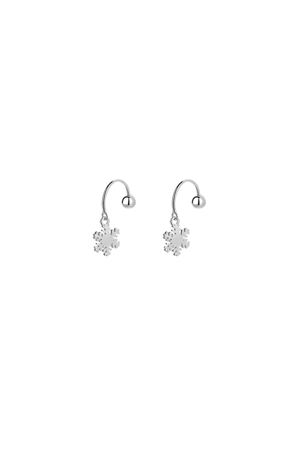 ESTELLE Snowflake Screwback Sterling Silver Earrings