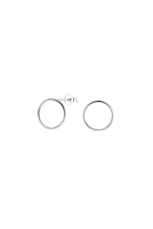 Minimal Open Circle Sterling Silver Stud Earrings