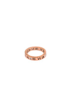 anti tarnish roman numeral ring close up