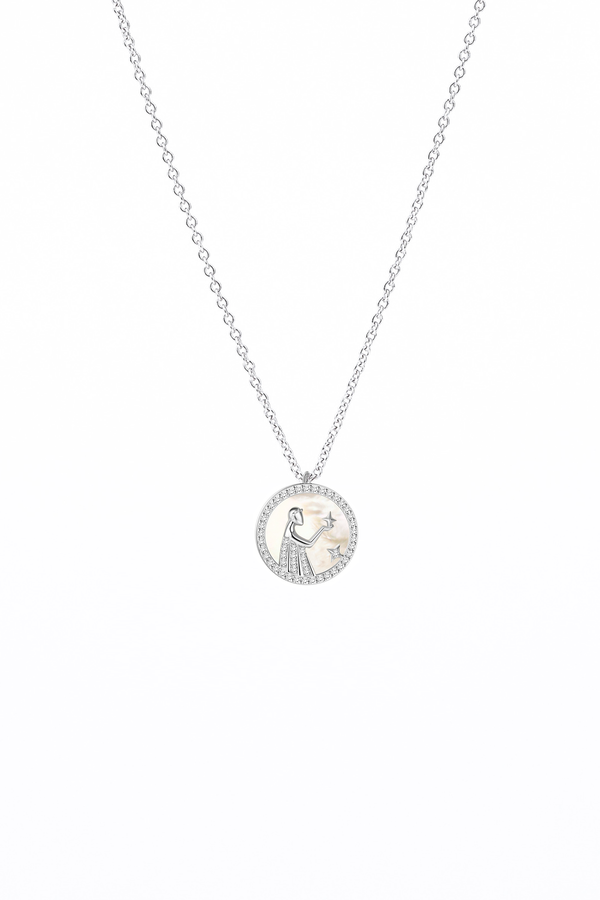 VIRGO Mother of Pearl Sterling Silver Necklace