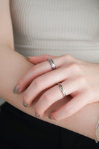 Colette Frosted Matte Ring shown as couple set