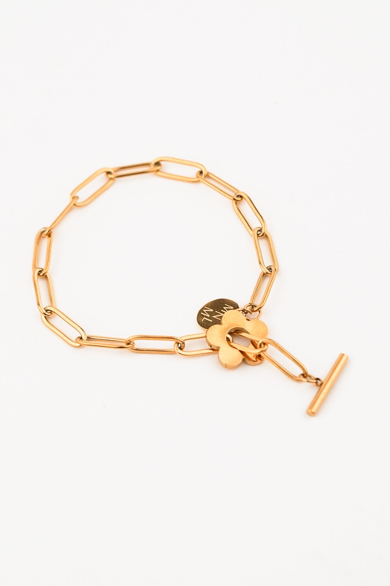Flower Toggle Bracelet gold waterproof stainless steel