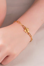 Flower Toggle Bracelet worn in everyday lifestyle setting