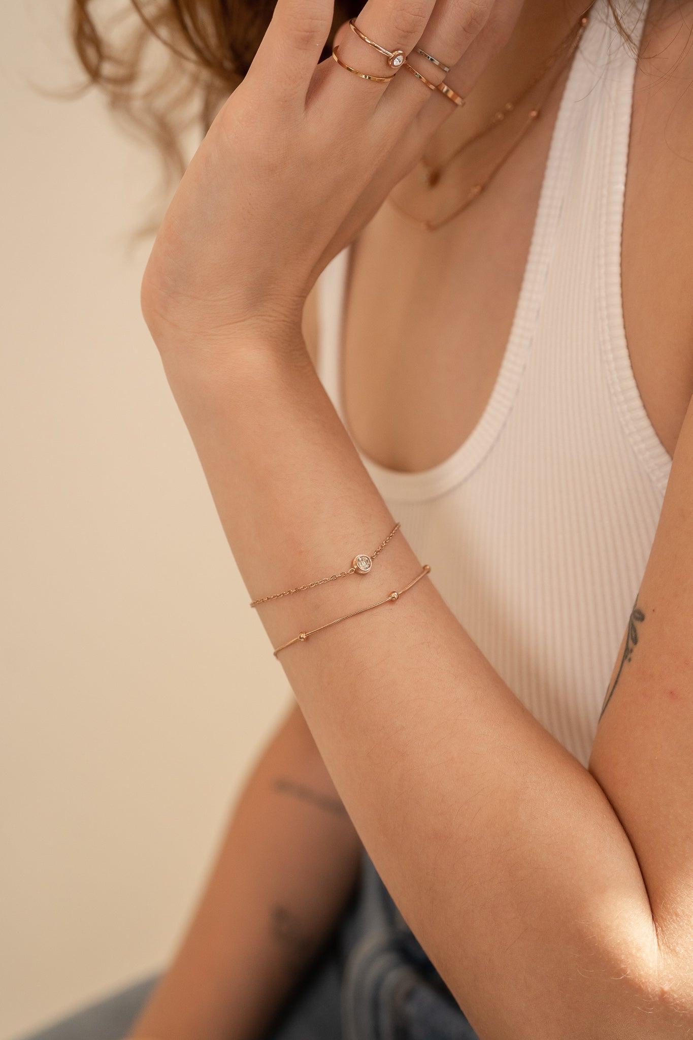 gold snake chain bracelet minimalist style